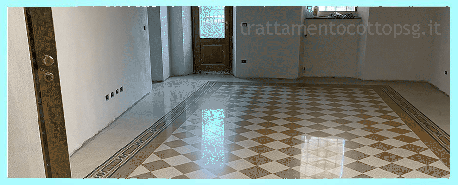 pavimento in marmo dopo lucidatura